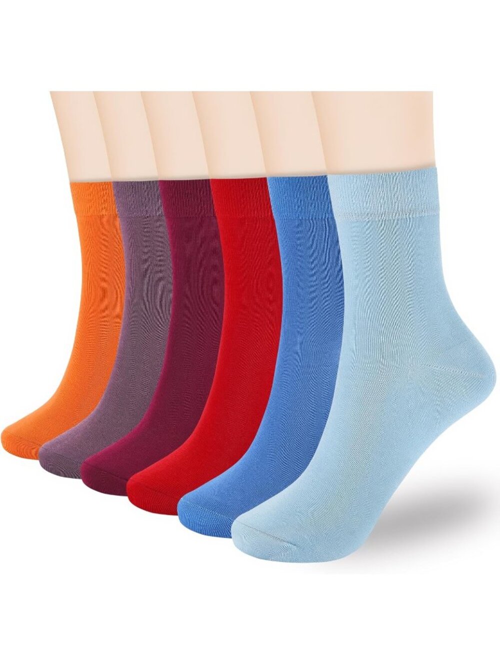 🧦Women's Bright Colour 6 Pairs Thin Above Ankle Socks Cotton Crew Socks